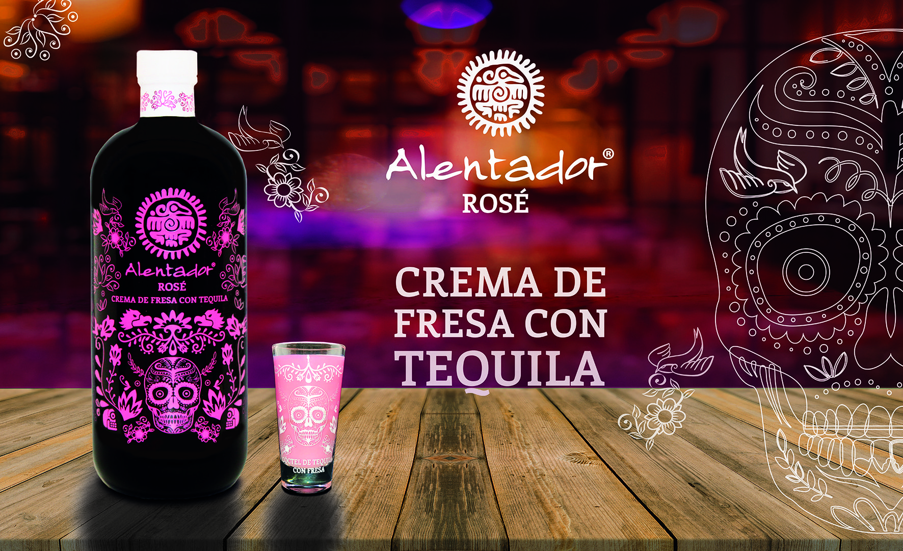 ALENTADOR Rosé Strawberry Cream with Tequila - Image 2