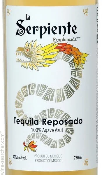 Etiqueta Botella Tequila Serpiente Emplumada Reposado