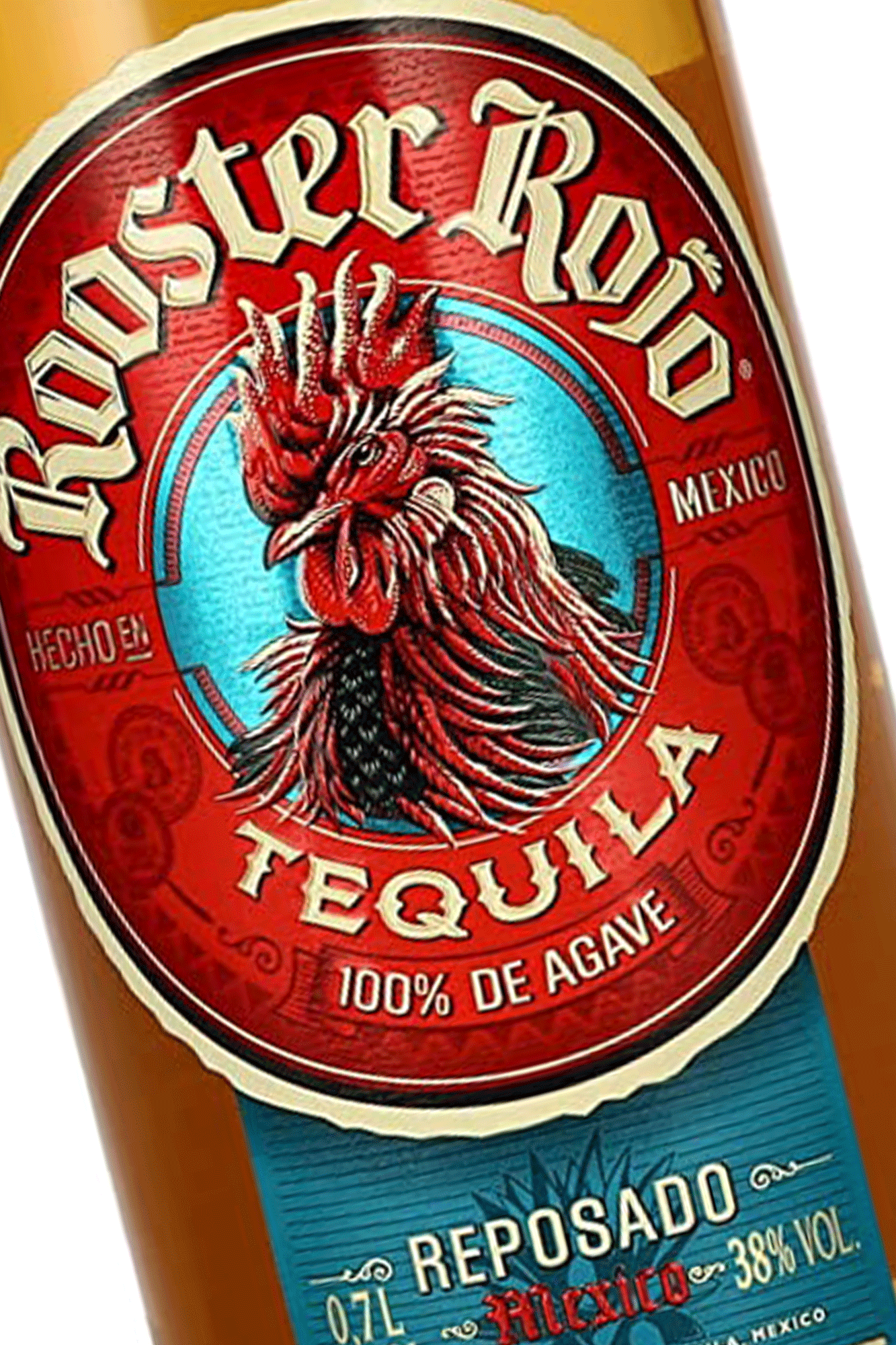 Etiqueta Tequila Rooster Rojo Reposado
