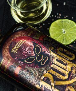 Botella Tequila Rudo Añejo con lima