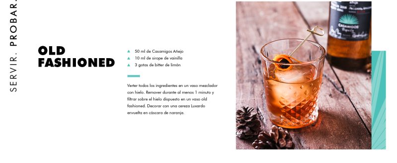 Cocotel Old Fashioned con Tequila Casamigos Añejo