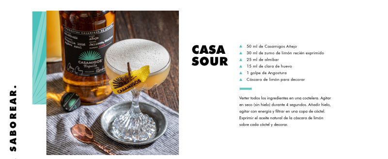 Coctel Casa Sour con Tequila Casamigos Añejo