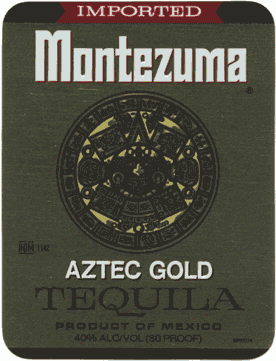 Etiqueta Tequila Montezum Aztec Gold
